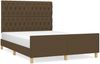 Doppelbett mit Kopfteil Stoff Dunkelbraun 140x190 cm [3125295] Bild 2