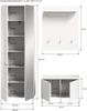 xonox. home Garderobe Solero X7WA9G02 Garderobenkombination Garderobenmöbel in Weiß Nachbildung und weiß Hochglanz tiefzieh, ca. B/H/T: 163 x 193 x 37 cm Bild 4
