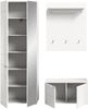 xonox. home Garderobe Solero X7WA9G02 Garderobenkombination Garderobenmöbel in Weiß Nachbildung und weiß Hochglanz tiefzieh, ca. B/H/T: 163 x 193 x 37 cm Bild 3