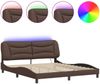 vidaXL Bettgestell mit LED ohne Matratze "Hvar" Braun 180x200 cm 3213950 Bild 2
