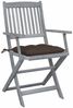 vidaXL Klappbare Gartenstühle 4 Stk. mit Kissen Massivholz Akazie 3064532 Bild 3