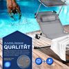 tillvex® Sonnenliege mit Dach und Kopfkissen Grau - Basic Polsterung | Gartenliege Liegestuhl klappbar | Strandliege mit verstellbarer Rückenlehne, gepolsterte Liegefläche | Aluminium Liege Bild 4
