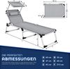 tillvex® Sonnenliege mit Dach und Kopfkissen Grau - Basic Polsterung | Gartenliege Liegestuhl klappbar | Strandliege mit verstellbarer Rückenlehne, gepolsterte Liegefläche | Aluminium Liege Bild 5