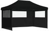vidaXL Pop-Up Partyzelt, faltbar, Stahl / PE, Schwarz, mit 3 Seitenteilen, 315 x 440 x 292 cm Bild 2