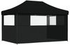 vidaXL Pop-Up Partyzelt, faltbar, Stahl / PE, Schwarz, mit 3 Seitenteilen, 315 x 440 x 292 cm Bild 5