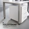 bümö manuell höhenverstellbarer Schreibtisch 140x80 cm in weiß, Metall-Gestell: Graphit - PC Tisch höhenverstellbar & belastbar bis 140 kg, Büro- und Computertisch, QS-14-W-G Bild 3
