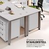 bümö manuell höhenverstellbarer Schreibtisch 140x80 cm in weiß, Metall-Gestell: Graphit - PC Tisch höhenverstellbar & belastbar bis 140 kg, Büro- und Computertisch, QS-14-W-G Bild 2