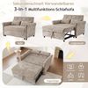 Flieks 3-in-1 Schlafsofa mit Ausziehfunktion, 2-Sitzer Chenille Sofa mit verstellbarer Rückenlehne & Gästebett, Klappsofa inkl. Kissen, Braun Bild 3
