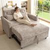 Flieks 3-in-1 Schlafsofa mit Ausziehfunktion, 2-Sitzer Chenille Sofa mit verstellbarer Rückenlehne & Gästebett, Klappsofa inkl. Kissen, Braun Bild 2