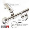 Deco-Raum® Deco-Raum Gardinenstange ausziehbar Flexa Edelstahl-optik Endstück Kugel 16/19mm | Länge: 70-120cm | Material: Metall | Farbe: Edelstahl-optik Bild 2