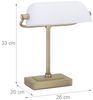 Relaxdays Bankerlampe mit weißem Glasschirm Bild 4