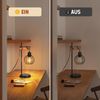 ZMH Tischlampe Wohnzimmer Vintage Tischleuchte Holz: Schwarz Nachttischlampe 1 flammig im Industrial Design aus Metall E27 Fassung Retro Nachttischleuchte für Schlafzimmer Hotel - ohne Leuchtmittel Bild 3