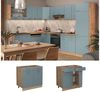 Küchenunterschrank R-Line Blau-Grau 80 cm ohne Arbeitsplatte Vicco Bild 2