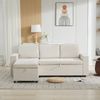 Merax Ecksofa L-förmiges Sofa, Chenille Dreisitzer Couch, links/rechts montierbar, 202 x 136 x 85 cm 1 Teile, Schlafsofa Sofa mit Armlehnenregale, Staufächern & Stauraum Bild 4
