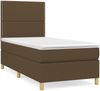 vidaXL Boxspringbett mit Matratze Dunkelbraun 90x200 cm Stoff, Härtegrad: H2 [3142228] Bild 2