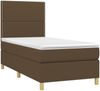 vidaXL Boxspringbett mit Matratze Dunkelbraun 90x200 cm Stoff, Härtegrad: H2 [3142228] Bild 3