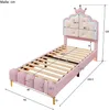 Prinzessinbett mit Lattenrost und LED-Beleuchtung, 90x200 cm, Mädchenbett, Polsterbett für Mädchen, Einzelbett, Kunstleder Bild 5