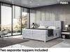 MEBLINI Boxspringbett Elektrisch EDISON 160x200 cm mit Bettkasten - H3/Hellgrau Samt Polsterbett - Doppelbett mit Toppers & Taschenfederkern-Matratzen Bild 5