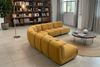 KAWOLA Modulsofa LAYLA Ecksofa 5 Module Velvet gelb 74 x 305 x 305 cm Bild 4