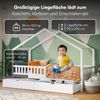 Bellabino 'Vils' Hausbett 90x200 cm mit großer Schublade, weiß, Kiefer Massivholz, Montessori Kinderbett mit Stauraum, inkl. Rausfallschutz und Lattenrost Bild 4