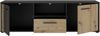 Forte CARDIGAN TV-Schrank 140 150, modernes Lowboard, 2-türig, 1 Schublade, Wohnzimmer, Holzwerkstoff, Artisan Eiche Holzdekor|Schwarz, 142,6 cm breit x 43,9 cm hoch x 41,5 cm tief Bild 4