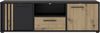 Forte CARDIGAN TV-Schrank 140 150, modernes Lowboard, 2-türig, 1 Schublade, Wohnzimmer, Holzwerkstoff, Artisan Eiche Holzdekor|Schwarz, 142,6 cm breit x 43,9 cm hoch x 41,5 cm tief Bild 2