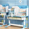 TUWENA Kinderschreibtisch Kinder-Schreibtisch und Stuhl-Set, Höhenverstell Schul-Lerntisch-Stuhl, Ergonomisch Schreibtischstuhl mit große Schreibtafel Stauraum Fußpedal Bild 2