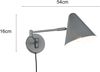 Wandleuchte COSIMA mit Stecker, Schalter und Schwenkarm, Anthrazit, Höhe 16cm Bild 3