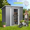 KESSER® - Gerätehaus L Metall 4 m³ mit Fundament | 194x112x181 cm | 2x Schiebetür & Fundament | Geräteschuppen | Gartenhaus Schrank | Pultdach Garten Schuppen | Inkl. Arbeitshandschuhe Grau Bild 5