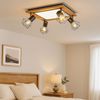 LED Deckenleuchte, Holzoptik, Gitterspots schwenkbar, L 45 cm Bild 5