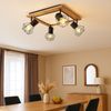 LED Deckenleuchte, Holzoptik, Gitterspots schwenkbar, L 45 cm Bild 4