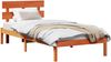 vidaXL Bettgestell mit Kopfteil Braun 75 x 190 cm Massivholz Kiefer 872148 Bild 2