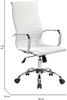 Dmora Stuhl mit Rädern Gallico, Chefsessel mit Armlehnen, Ergonomischer Bürostuhl, Weiß, 63x54h106/116 cm Bild 3