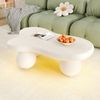 Weißer Couchtisch im Wolkenstil mit LED-Beleuchtung – 16 Farben wählbar, Coffee Table, Wolkenform-Design, Rundbein-Design, stilvolles Highlight für modernes Wohnzimmer und Kinderzimmer Bild 3