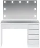Vente-unique - JENEMI Schminktisch Holz, Platte Weiß - B 55 cm x H 142,6 cm x L 120 cm Bild 3