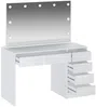 Vente-unique - JENEMI Schminktisch Holz, Platte Weiß - B 55 cm x H 142,6 cm x L 120 cm Bild 5