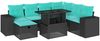 vidaXL 8-teiliges Gartensofa-Set mit Kissen, schwarzes Polyrattan 3275317 Bild 2