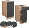 Küchenunterschrank Fame-Line Anthrazit-Gold 40 cm ohne Arbeitsplatte Vicco Bild 5