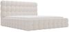 GRAINGOLD Twist Polsterbett 120x200, Doppelbett mit Bettkasten und Lattenrost, Bouclé-Stoff, Beige Bild 2