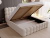 GRAINGOLD Twist Polsterbett 120x200, Doppelbett mit Bettkasten und Lattenrost, Bouclé-Stoff, Beige Bild 5