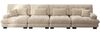Ecksofa, 4-Sitzer modulares Ecksofa mit Tiefensitz Chenille Schlafsofa komfortabel gepolstert für Wohnzimmer Apartment Studio Büro, Chenille, Hellbraun Bild 4