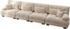 Ecksofa, 4-Sitzer modulares Ecksofa mit Tiefensitz Chenille Schlafsofa komfortabel gepolstert für Wohnzimmer Apartment Studio Büro, Chenille, Hellbraun Bild 5