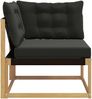 vidaXL Outdoor Ecksofa Massives Akazienholz und Textilene Weiß 901643 Bild 5