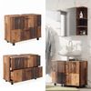 Waschbeckenunterschrank Ilias Eiche rustikal 80 x 60.8 cm mit 2 Schubladen Vicco Bild 2
