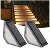 QUBEBU LED Solarleuchte Solar Bodenleuchten Aussen Solarleuchte Garten, Solar-Stufenleuchten, 3000K Warmweiß LED Stufenleuchte, für Treppen Stufen Zäune Höfe Weg, 2/4/6/8/10er Packs LED Wandlampe Solarleuchten für den Außenbereich Bild 5