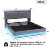Merax LED Polsterbett 160*200 cm mit USB-Ladeanschluss und Hydraulischer Lagerung, Hautfreundlicher Leinenstoff Grau Bild 4