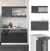 Singleküche R-Line Anthrazit Hochglanz/Weiß 140 cm , AP Marmor Vicco Bild 2
