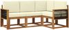 vidaXL Outdoor-Sofagarnitur 4 pcs Natur und Creme Polyester 3385171 Bild 2