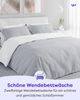 Wolkenfeld Wendebettwäsche Mikrofaser Bettwäsche - Allergiker Bettwäsche - unfassbar weich, Mikrofaser, 3 teilig, 135x200 cm, 155x220 & Übergrößen I inkl. Kissenbezüge 80x80 I 2-farbig Bild 3