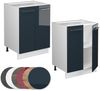 Küchenunterschrank Fame-Line Dunkelblau Hochglanz 60 cm ohne Arbeitsplatte Vicco Bild 5